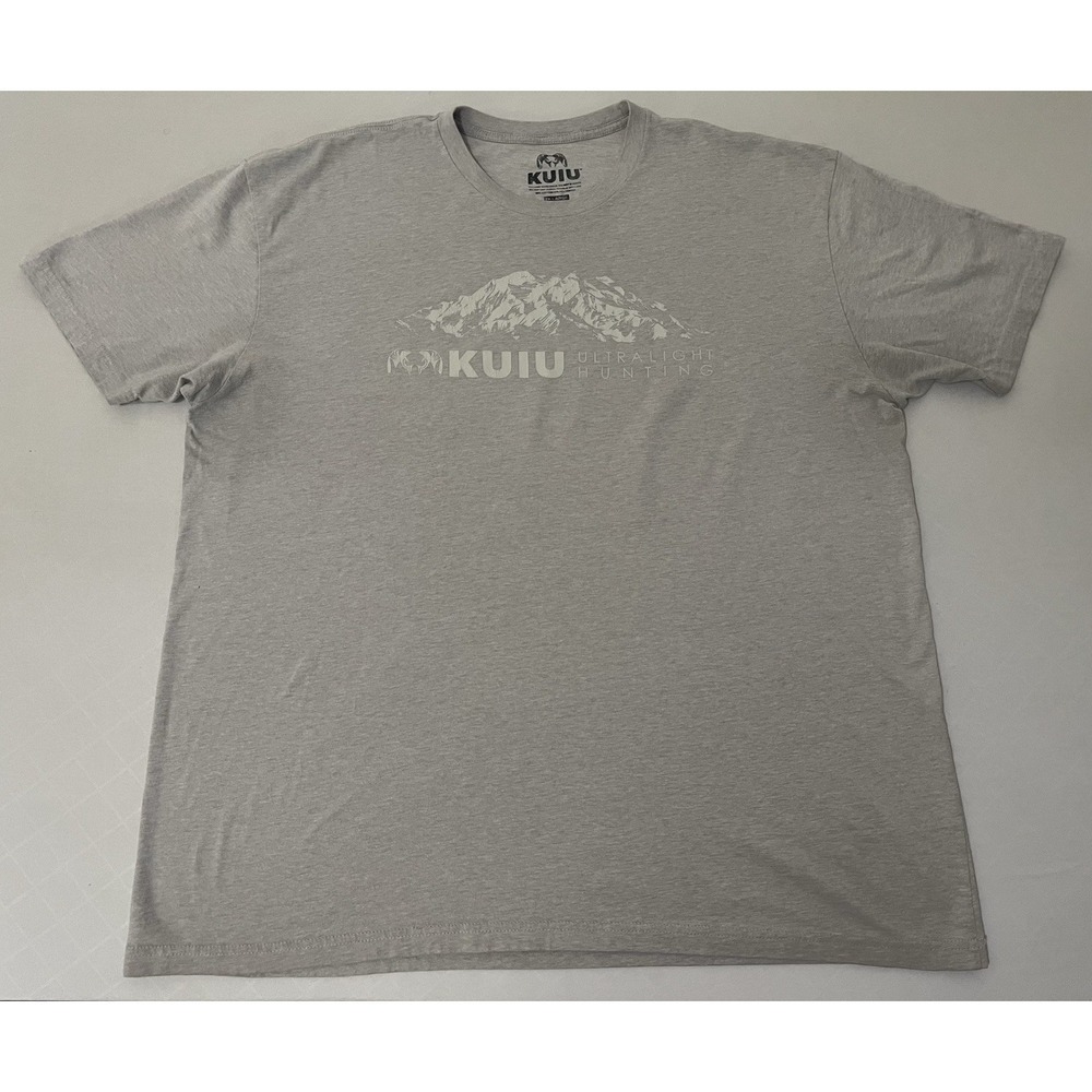 KUIU T-Shirt Men's 2XL Gray Mountain Logo Ultralight Hunting Tee Gorpcore Hiking
